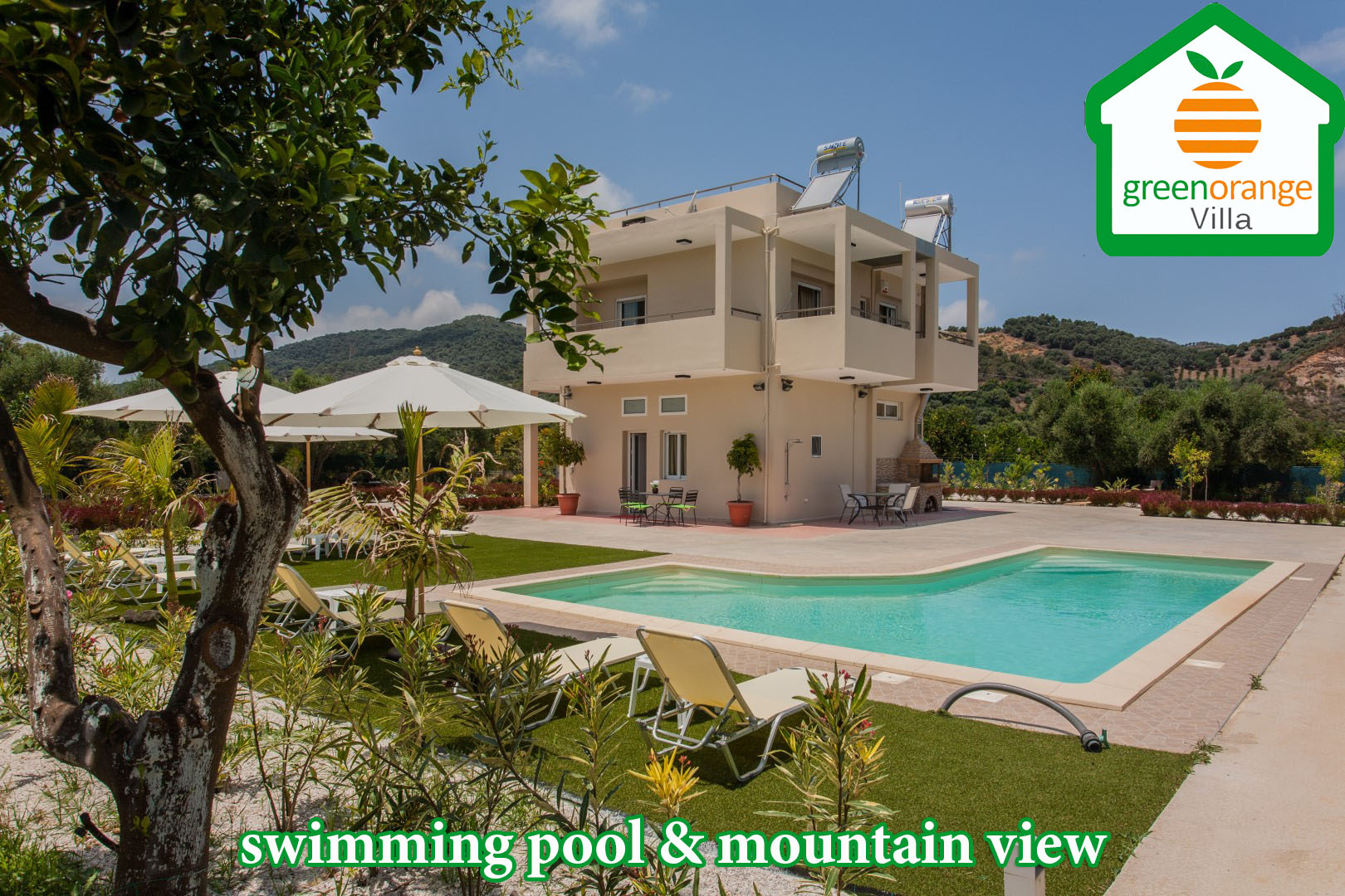 Green Orange Villa for rent in Chania Crete Greece for 10 persons, family